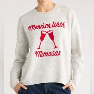 CeCe NWT Nordstrom Merrier with Mimosas Holiday Soft Sweater Size Large